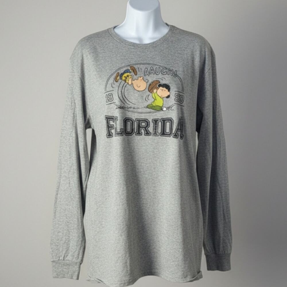 Peanuts Florida Long Sleeve Tee Lucy Charlie Brown Snoopy Football Adult L  nwot